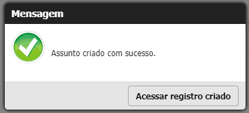mensagem de sucesso