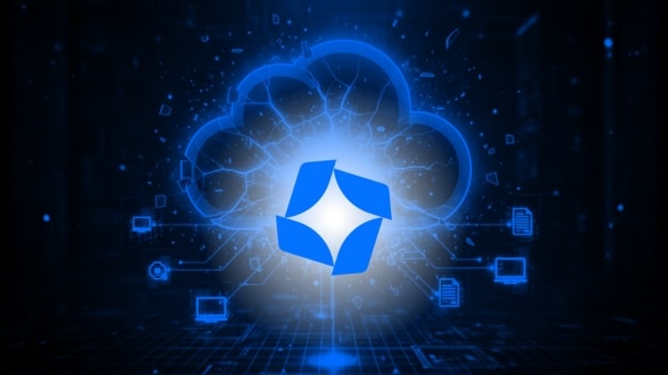 Imagem de destaque para o blog da McFile. Uma nuvem de dados azul com rachaduras, simbolizando uma queda da Cloudflare ou instabilidade na internet.