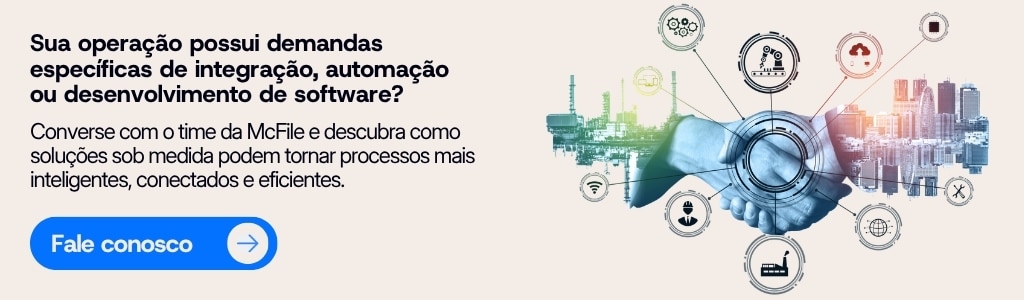 HMI aplicada à automação industrial com integração de sistemas e desenvolvimento de software sob medida da McFile