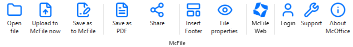 McOffice action bar in Office